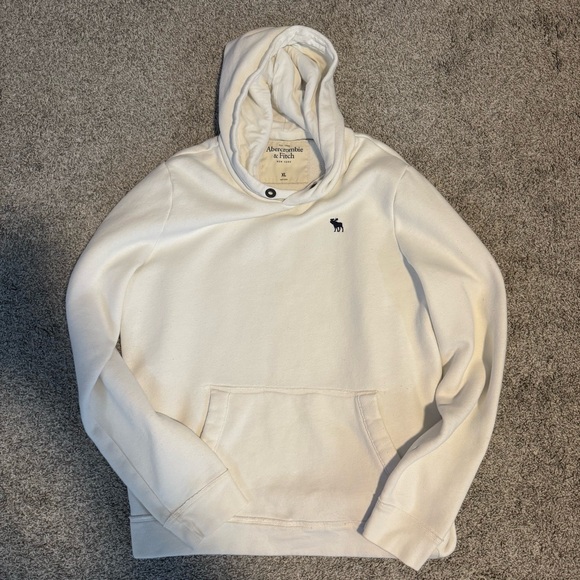 Abercrombie & Fitch Men's Cream Hoodie - Picture 1 of 1